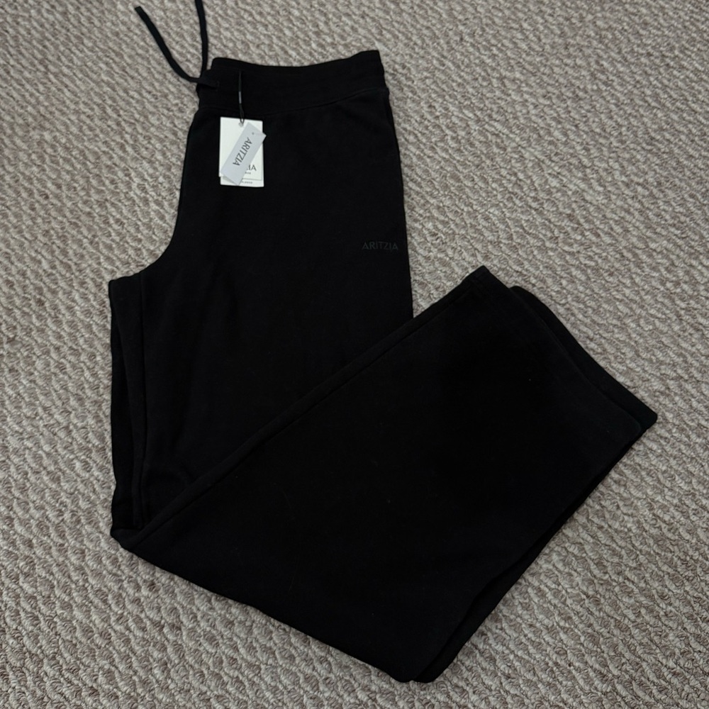 aritzia cozy sweatfleece perfect banded sweatpant (BLACK)